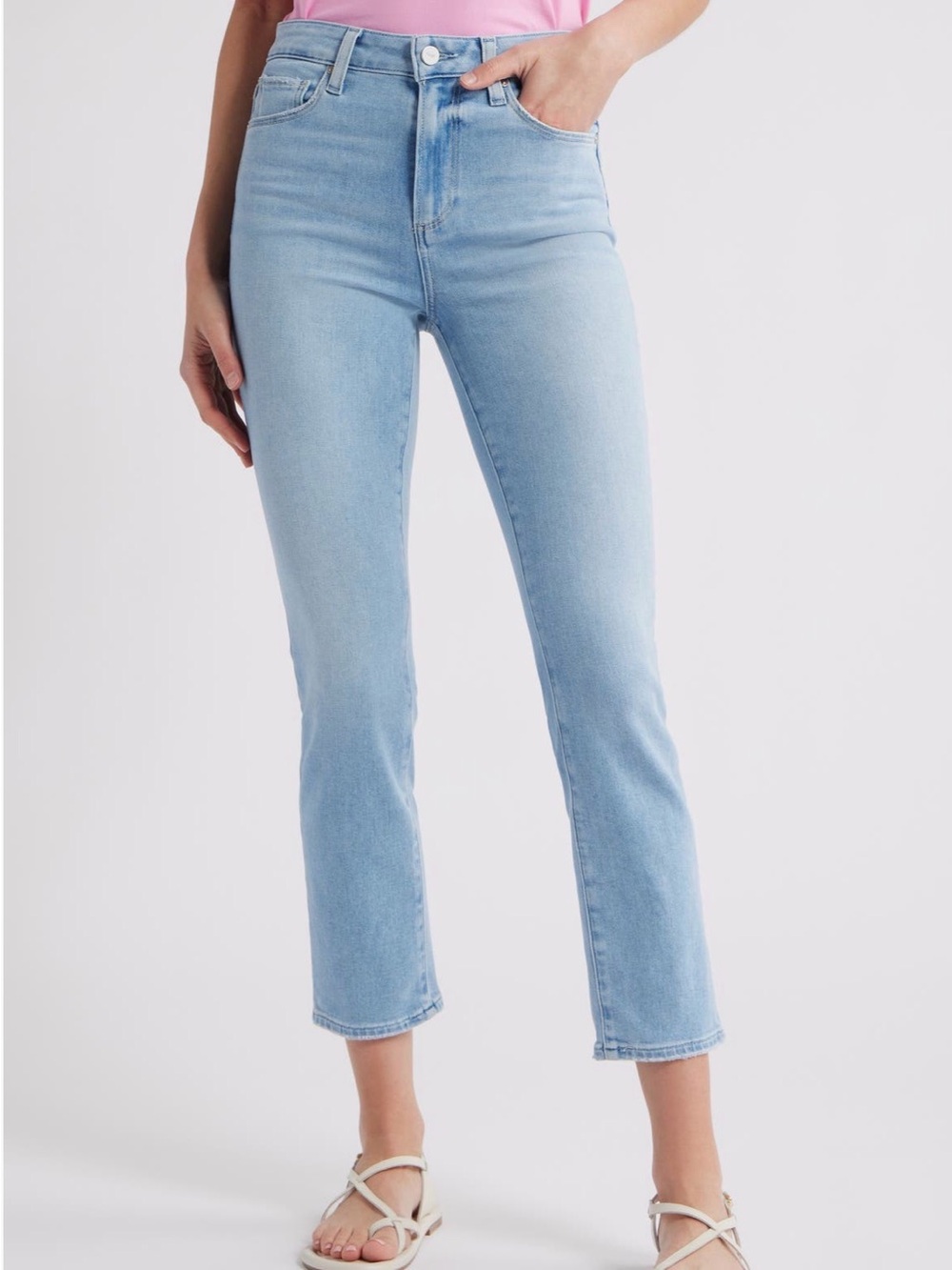 PAIGE Light Wash High-Rise Gemma Crop Jeans 28 NWT